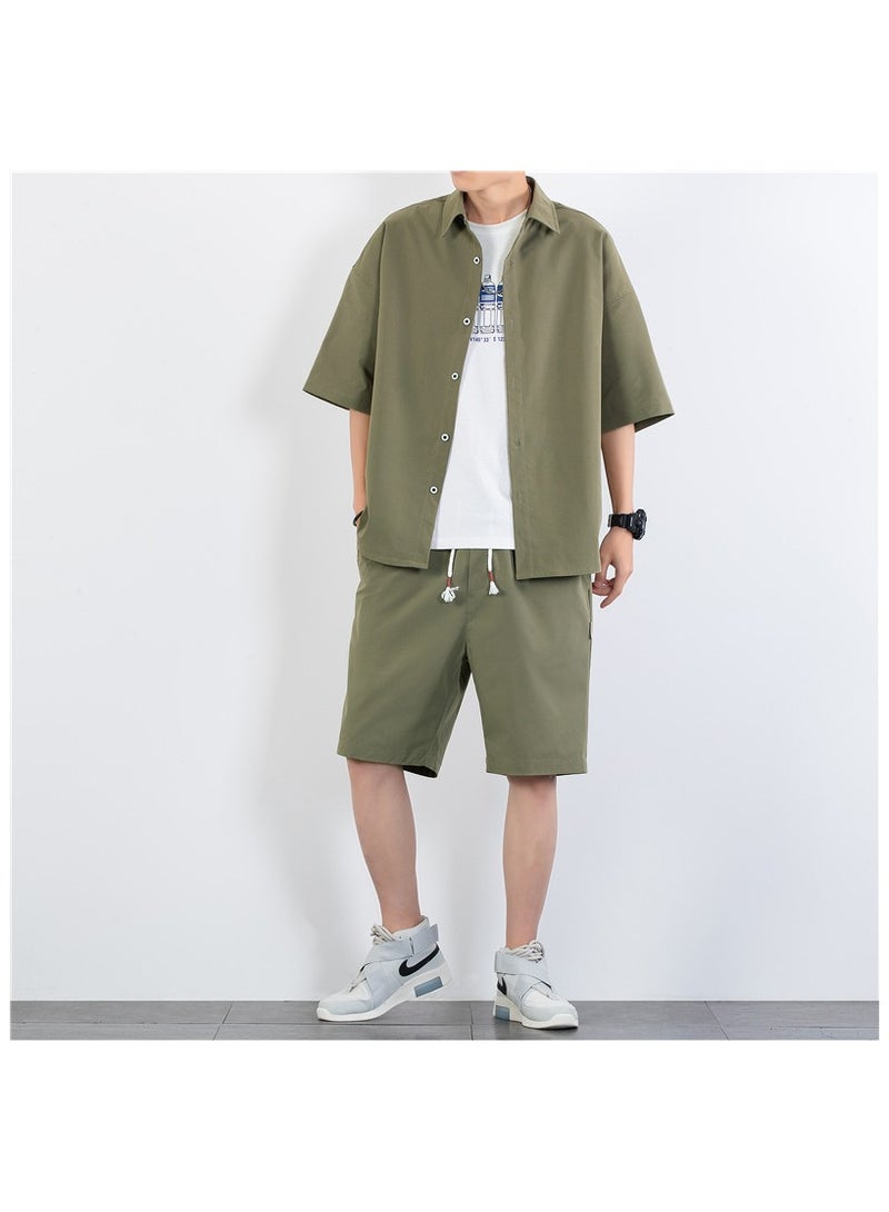 Men's Fashionable Casual Thin Two-Piece Shorts With Short Sleeves  - Image 2