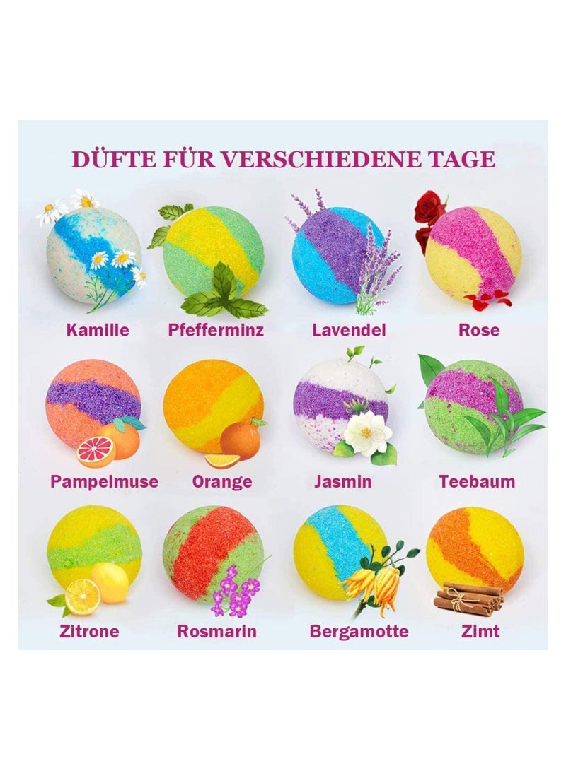 Organic Bath Bombs Gift Set - 12 Fizzy Spa Bombs with Essential Oils - Ideal Gift for All Ages and Occasions - Image 2