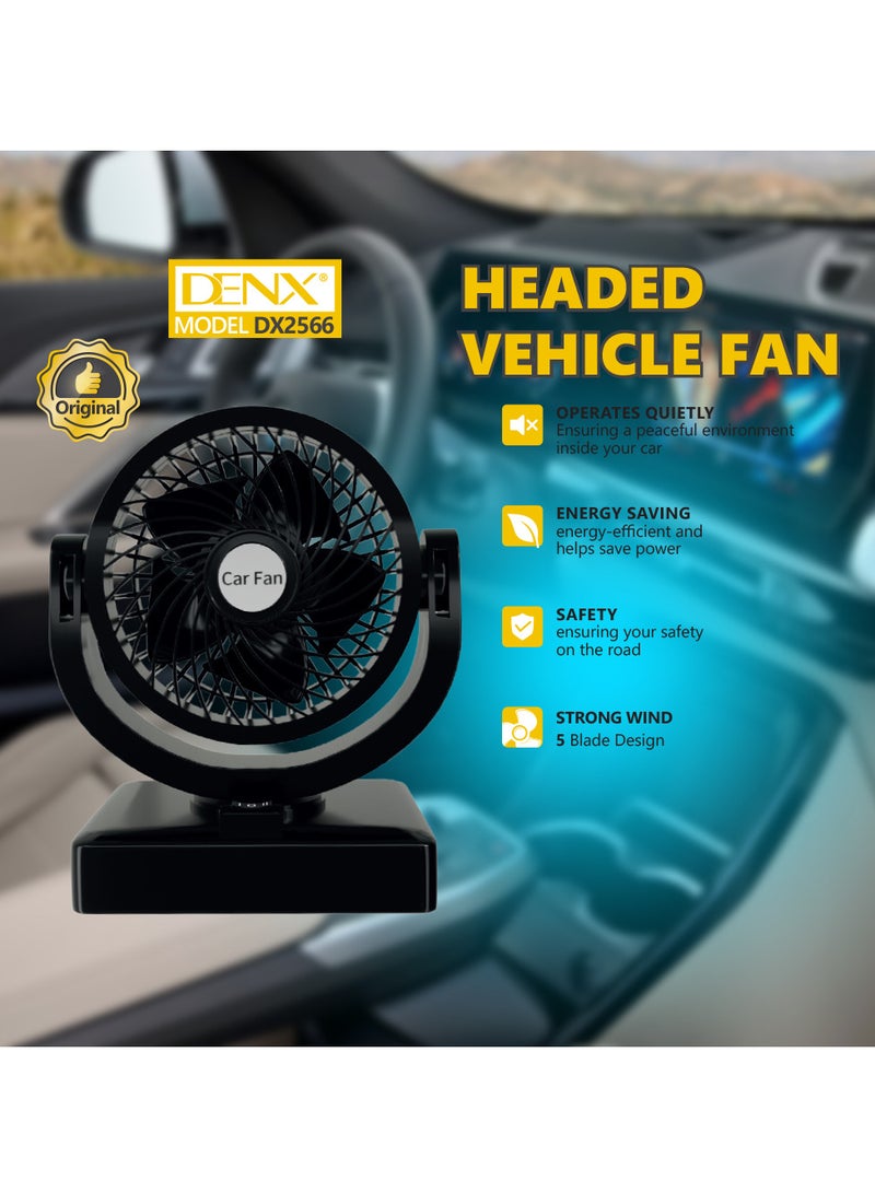 Denx Headed Vehicle Fan USB Powered and Strong Wind - Image 3