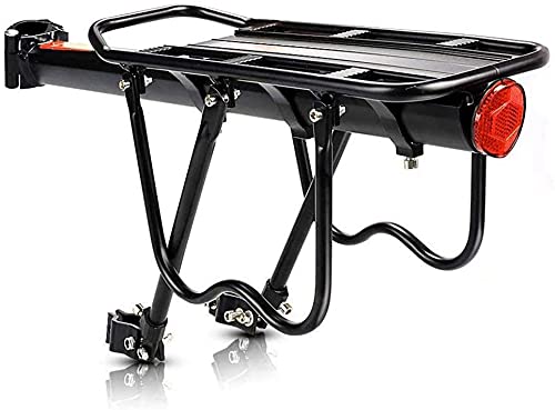Linist Bicycle Rear Rack Back Seat Luggage Rack Holder Carrier for Panniers Bags, Luggage, Cargo, Aluminum Alloy Adjustable with Reflector for Cycling - Image 2