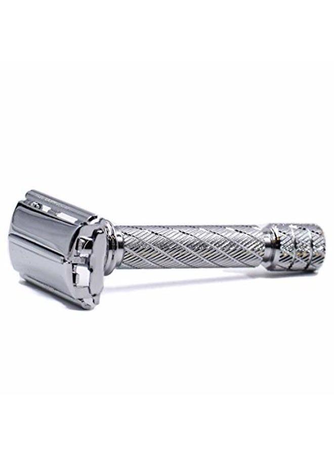 Parker Safety Razor , 87R Chrome Standard Length Handle Butterfly Open Double Edge Safety Razor for Men, 5 Parker Premium Platinum Double Edge Razor Blades Included - Image 2