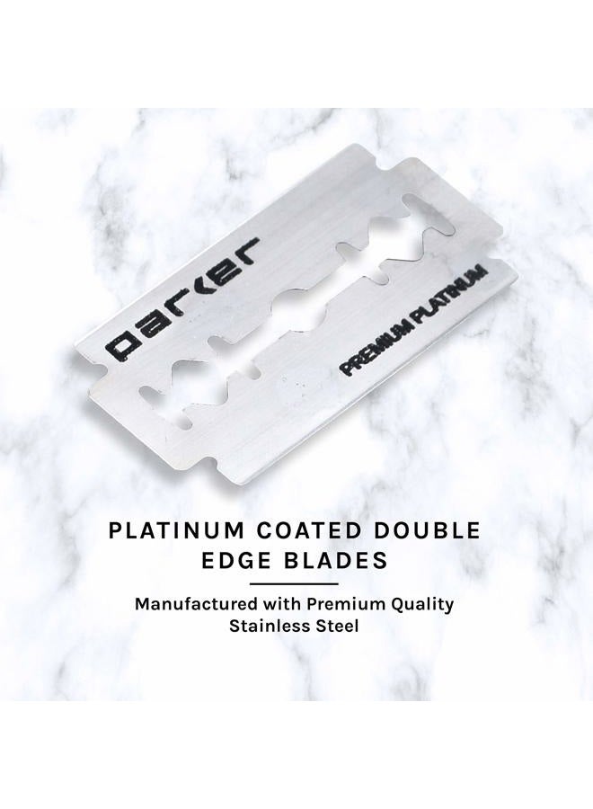 Parker Safety Razor , 87R Chrome Standard Length Handle Butterfly Open Double Edge Safety Razor for Men, 5 Parker Premium Platinum Double Edge Razor Blades Included - Image 5