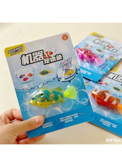 Generic Baby Bathing Luminous Induction Electric Small Fish Play Water Pet Fish Swimming Water Fish Swimming Simulation Clown Fish Toy-Color:Electric Small Fish Luminous Induction (4 Color Random, Specify The Note)-Specifications:Packing Size: 11*15cm, Fish Size: 7.6*3.5CM  - Image 1
