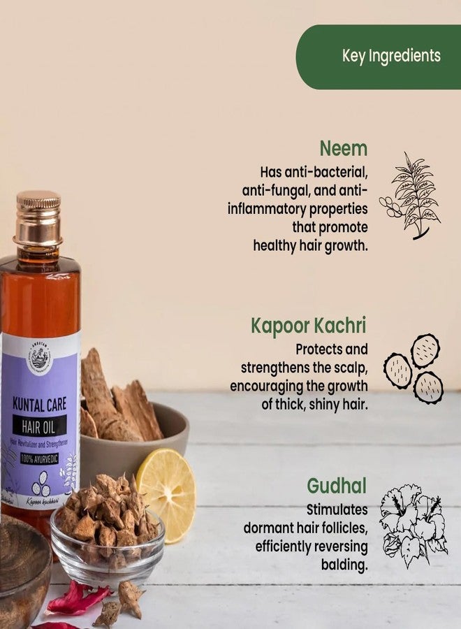 AMRUTAM Kuntal Care Hair Oil | Ayurvedic Hair Oil for Hair Strengthening & Scalp Nourishment | With Bhringraj, Amla, Brahmi & Coconut Oil | For Men & Women | 100% Ayruvedic | 200ml - Image 5