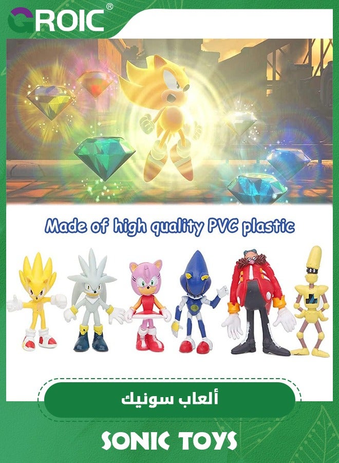 GROIC 12pcs Sonic Action Figures,Sonic Toys,4-6cm Tall Sonic Toy The Hedgehog Toys,Stress Relief Toy, Party Favor, Fidget Toys - Image 2