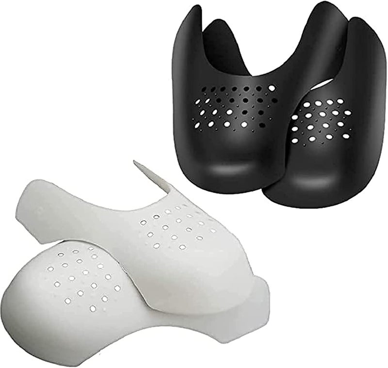 Luckam Anti-Wrinkle Shoe Crease Protectors, Prevent Sneaker Shoes Crease Indentation, Breathable and Soft for Sneaker and Casual Shoes, Men's 7-12 / Women's 5-8 (2 Pair, Black and White) - Image 1