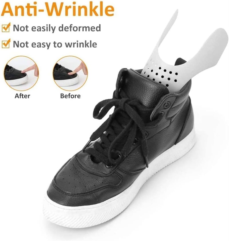 Luckam Anti-Wrinkle Shoe Crease Protectors, Prevent Sneaker Shoes Crease Indentation, Breathable and Soft for Sneaker and Casual Shoes, Men's 7-12 / Women's 5-8 (2 Pair, Black and White) - Image 3