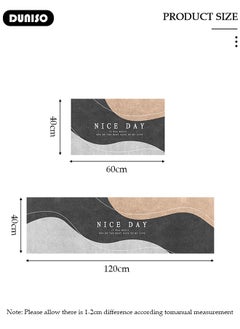 DUNISO 2 PCS  Kitchen Mats and Rugs Set , Non Slip Heavy Duty Standing Mat, Quick Dry Diatom Mud Floor Mat,  Extra Soft and Absorbent Floor Mats for  Kitchen, Bath, Office, Laundry(40*60cm+40*120cm)  - Image 4