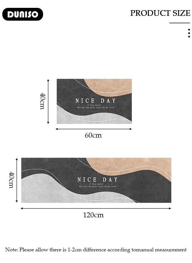 DUNISO 2 PCS  Kitchen Mats and Rugs Set , Non Slip Heavy Duty Standing Mat, Quick Dry Diatom Mud Floor Mat,  Extra Soft and Absorbent Floor Mats for  Kitchen, Bath, Office, Laundry(40*60cm+40*120cm)  - Image 4