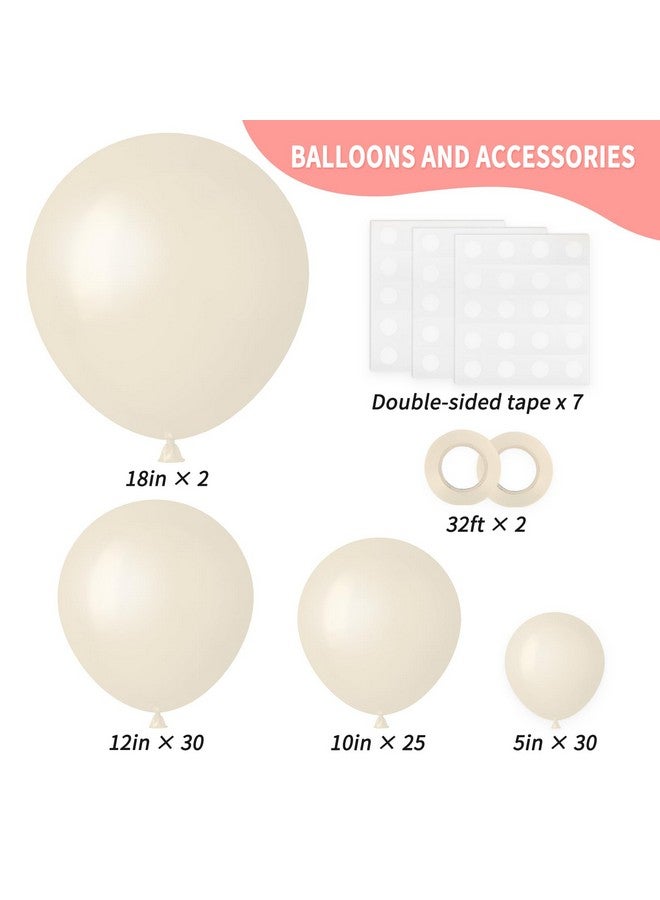 RUBFAC 87pcs Sand White Balloons Different Sizes 18 12 10 5 Inch for Garland Arch White Sand Party Latex Balloons for Birthday Party Graduation Wedding Anniversary Baby Shower Party Decoration - Image 2