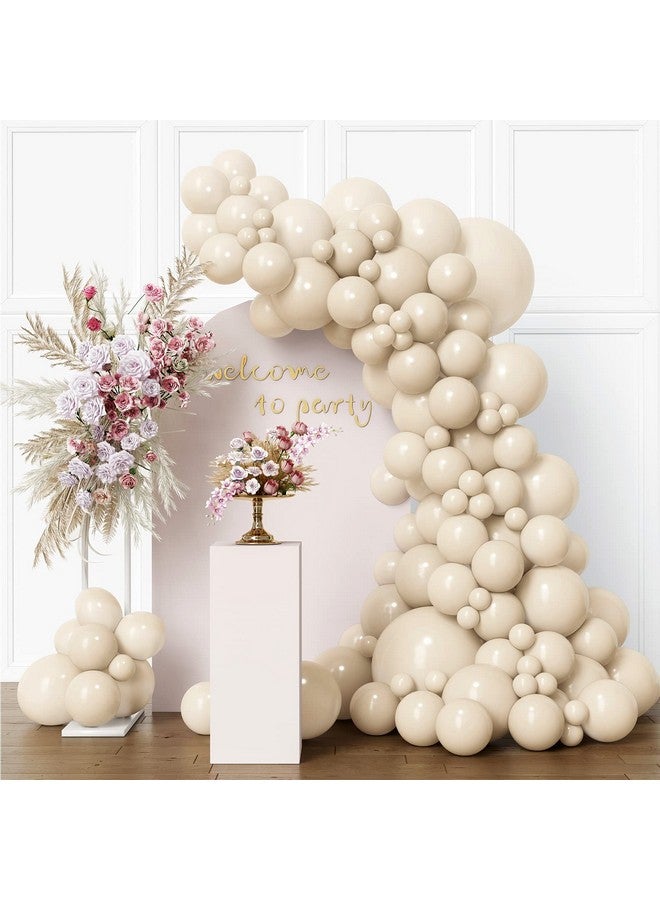RUBFAC 87pcs Sand White Balloons Different Sizes 18 12 10 5 Inch for Garland Arch White Sand Party Latex Balloons for Birthday Party Graduation Wedding Anniversary Baby Shower Party Decoration - Image 1