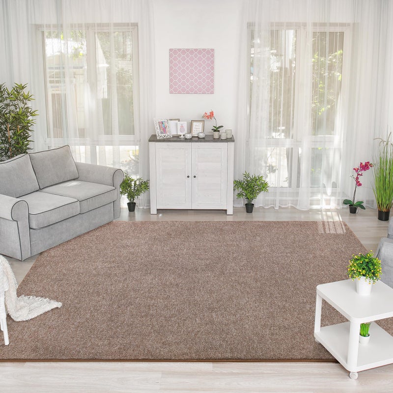 Keeko Living Room Rugs 6x9, Soft Modern Large Area Rug for Bedroom Washable Memory Foam Indoor Big Carpet Low Pile Minimalist Non Slip Rug for Classroom Dorm Kids Room Home Decor Brown and White - Image 3