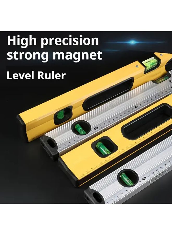 Yellow Aluminum Alloy Magnetic Level 600mm High Quality Thickened Scale Multi Functional Measuring Tool - Image 1