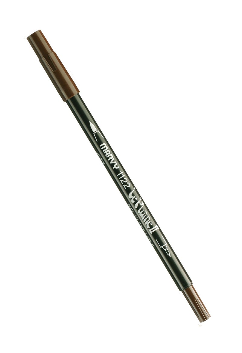 UCHIDA Marvy Extra Fine Tip Le Plume II Double Ender Marker Pen Art Supplies, Dark Brown - Image 3