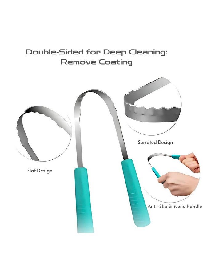 Generic Metal Tongue Scraper for Adults Double Sided Bad Breath Treatment 100% Stainless Steel Tough Scraper for Oral Care & Chronic Halitosis Relief Cleaner  - Image 2