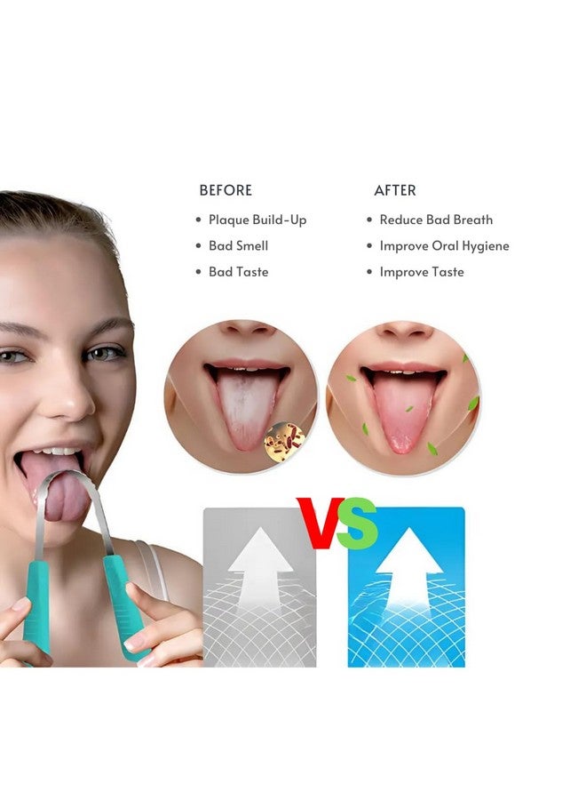 Generic Metal Tongue Scraper for Adults Double Sided Bad Breath Treatment 100% Stainless Steel Tough Scraper for Oral Care & Chronic Halitosis Relief Cleaner  - Image 3