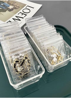 HomarKet 100 Pack Clear Jewelry Bags Clear Zipper Plastic Bag Self Seal PVC Rings Earrings Packing Pouch Storage Bags for Holding Jewelries (3 x 5 Inch(8x12cm))  - Image 1