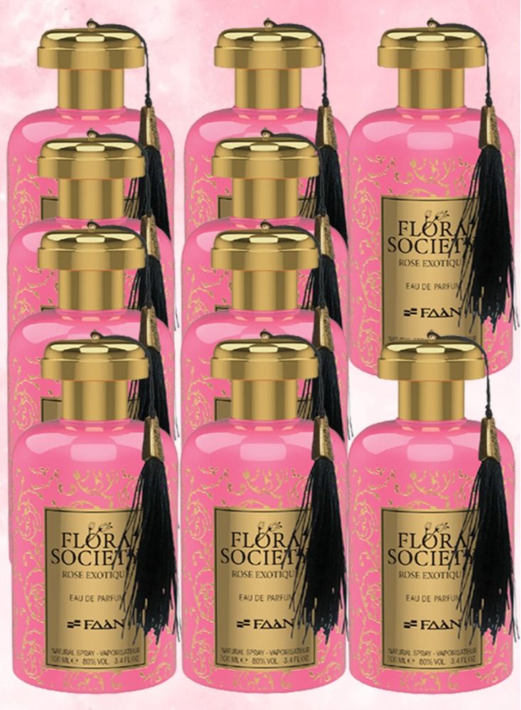 فاان 10 قطع عطر فلورا سوسايتي روز اكزوتيك 100 مل - Image 1