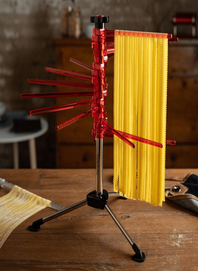 MARCATO Atlas Tacapasta Collapsible Pasta and Noodle Drying Rack, Steel and Polycarbonate, Red - Image 2