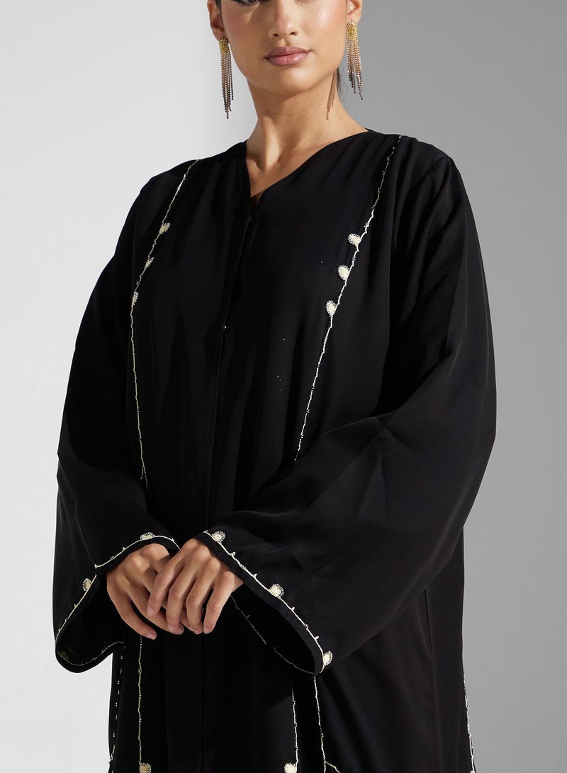 Embellished Flared Sleeve Abaya