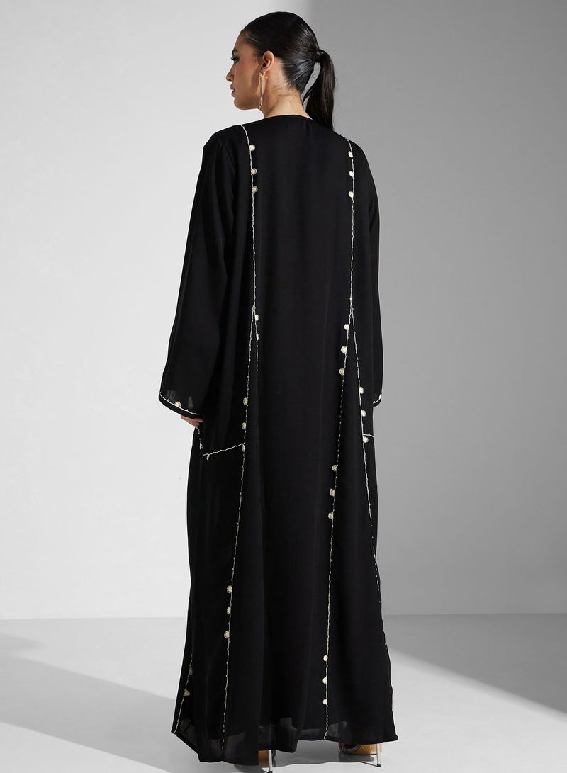 Embellished Flared Sleeve Abaya