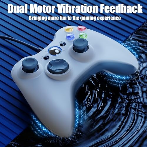 Gamrombo Wired Controller for Xbox 360-2 Pack, Compatible with xbox 360/360 S/360 E, with Dual-Vibration, 2.5mm headphone Jack - Image 3