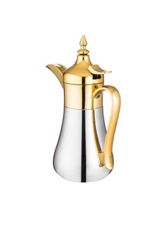 Squalo Silver and gold color Dallah refrigerator, stainless steel inside and outside, capacity 500 ml  - Image 2