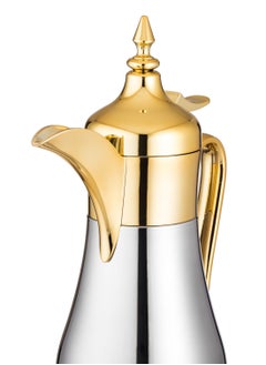 Squalo Silver and gold color Dallah refrigerator, stainless steel inside and outside, capacity 500 ml  - Image 3