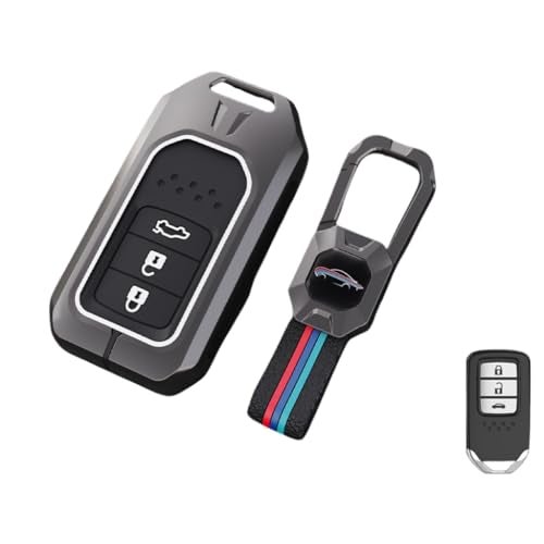 Contacts Metal Silicon Key Cover Compatible with Honda City, Civic, ,Elevate, Jazz, Amaze, CR-V, WR-V, 3 Button Smart Key Special Feature Visibilitye in Low-Light Condition - Image 1