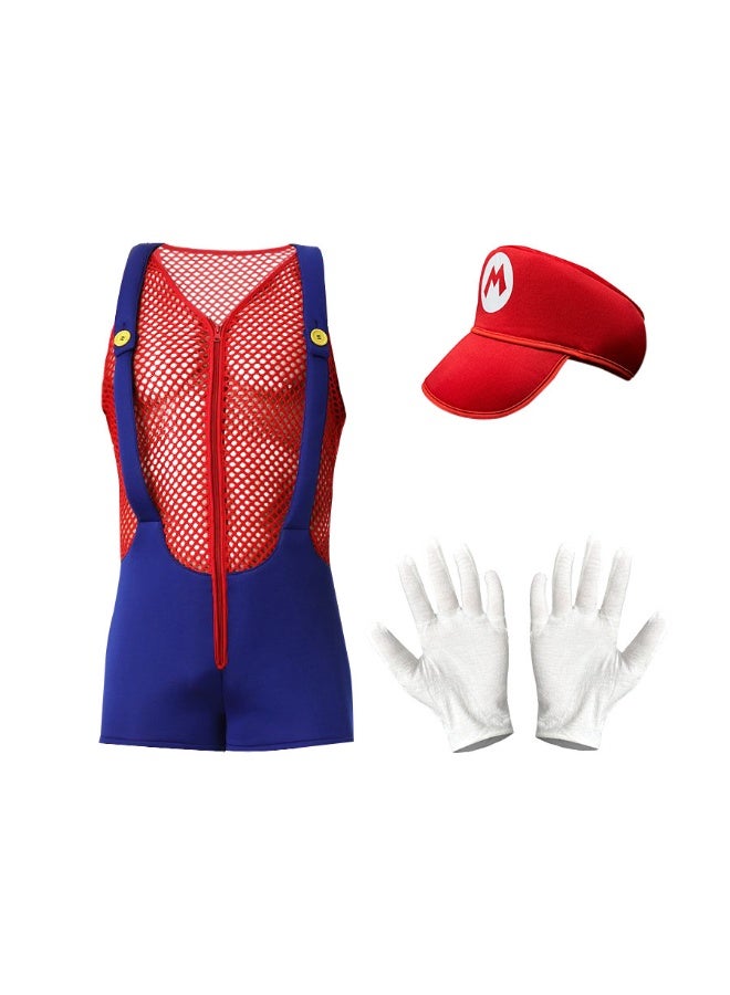 Marimario Anime Performance Character Adult Hat Gloves Beard Bib Set - Image 1