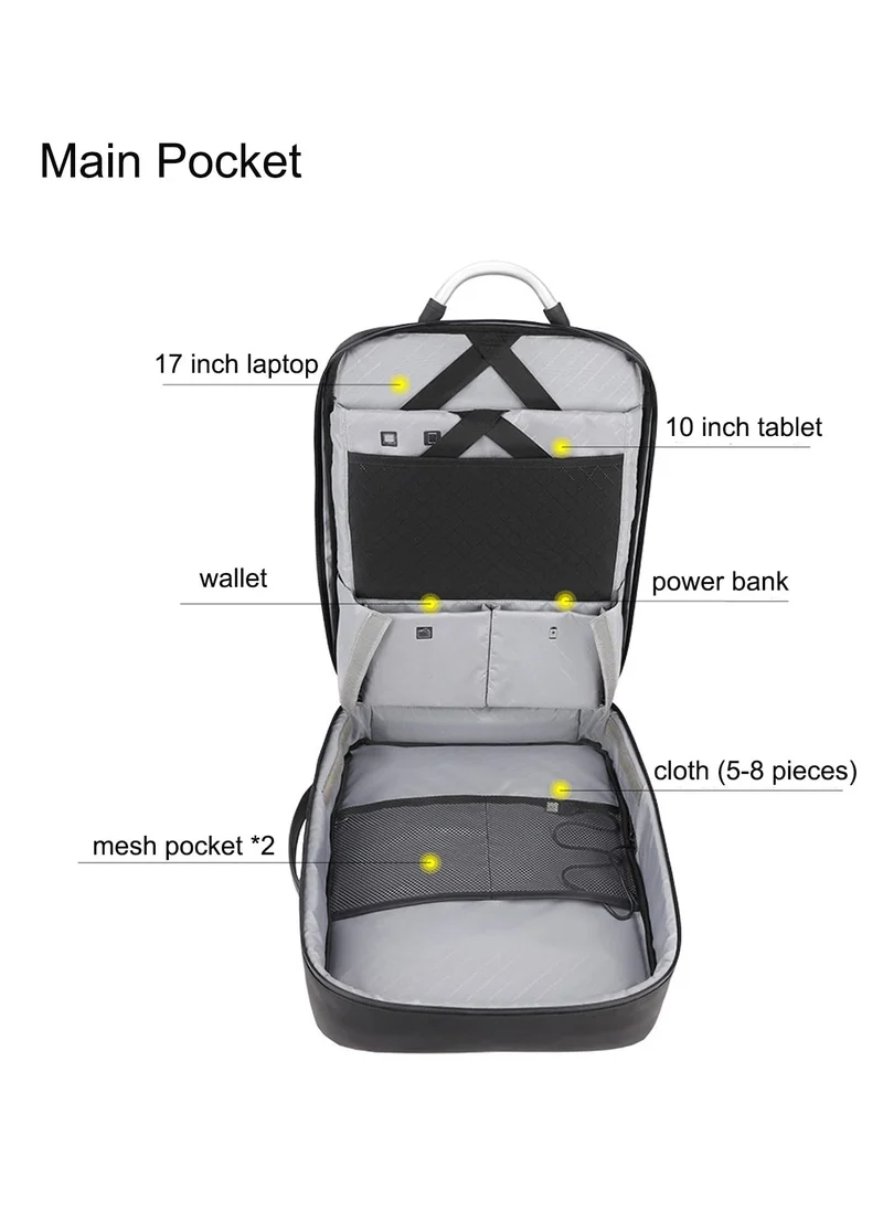 ARCTIC HUNTER Expandable Travel Backpack Convertible Hand Carry bag with USB charging port with TSA friendly Opening laptop Bag for Unisex B00227L Dark Grey