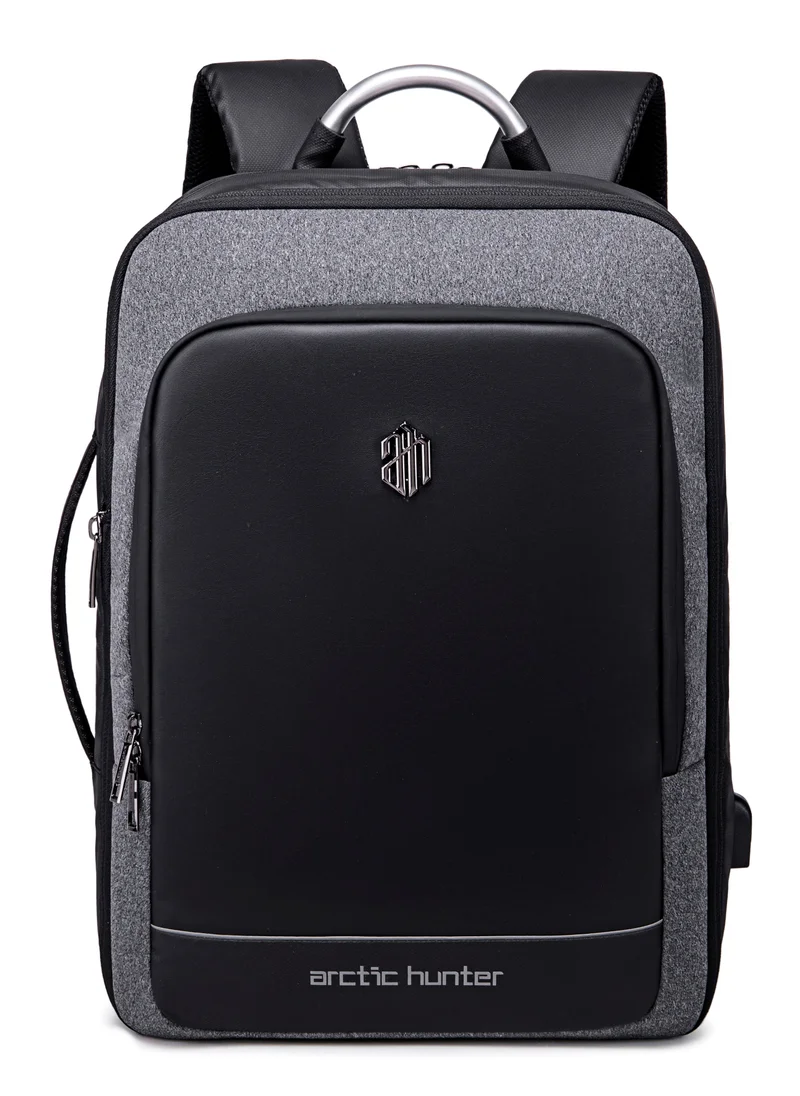 ARCTIC HUNTER Expandable Travel Backpack Convertible Hand Carry bag with USB charging port with TSA friendly Opening laptop Bag for Unisex B00227L Dark Grey