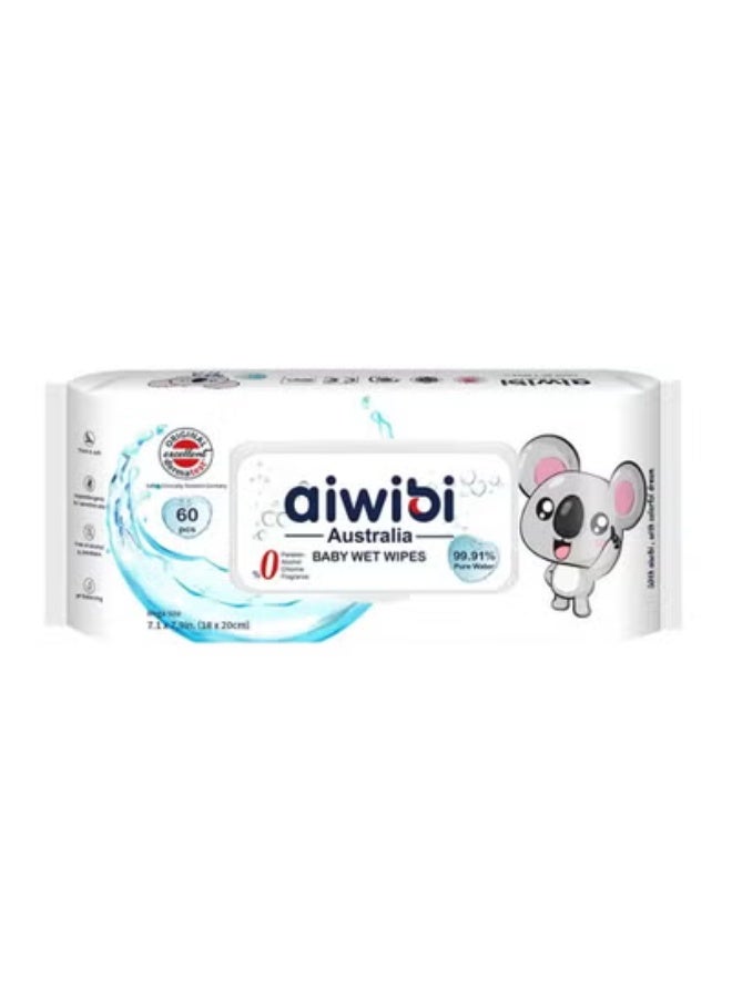 Aiwibi 99.91% Water Baby Wet Wipes - 60 Wipes - Image 1