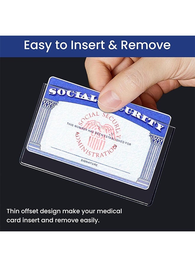 GD 50 Pack Hard Plastic Transparent ID Card Badge Holder for Social Security - Waterproof and Dustproof Credit Card Protector Card Sleeves Perfect Fit for Social Security, Medicare, Credit, Business Card (25 Vertical + 25 Horizontal) - Image 5