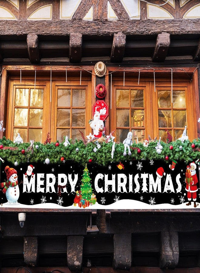 Sophena Large Christmas Banner Decorations Outdoor 120x20 Inch, Snowman Santa Claus Christmas tree Decorations Merry Christmas Yard Banner for Indoor Home House Party Supplies, Yard Sign Background Photography - Image 4