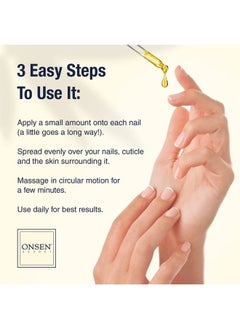 Onsen Secret Organic Cuticle Oil for Nails - USA Made - Japanese Nail Oil Treatment for Damaged Nails - Natural Nail Care & Cuticle Repair - Visible Results For Perfect Nails - Nail Reboot Oil 30ml by Onsen  - Image 4
