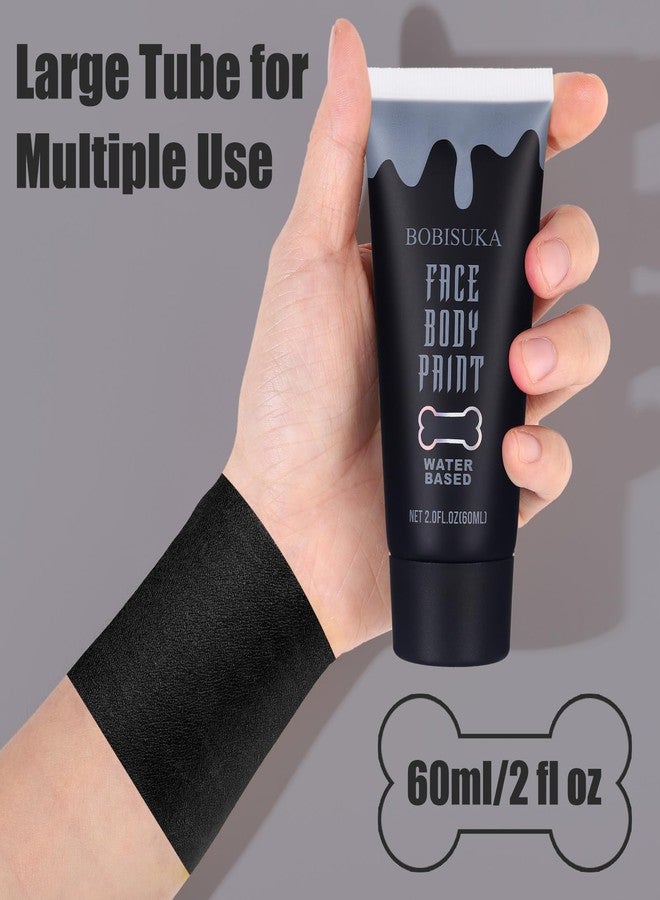 BOBISUKA Black Face Body Paint, Water Based Face Painting for Art Theater Halloween Party Cosplay Clown SFX Makeup for Women Adults, Non-Toxic Washable - Image 2