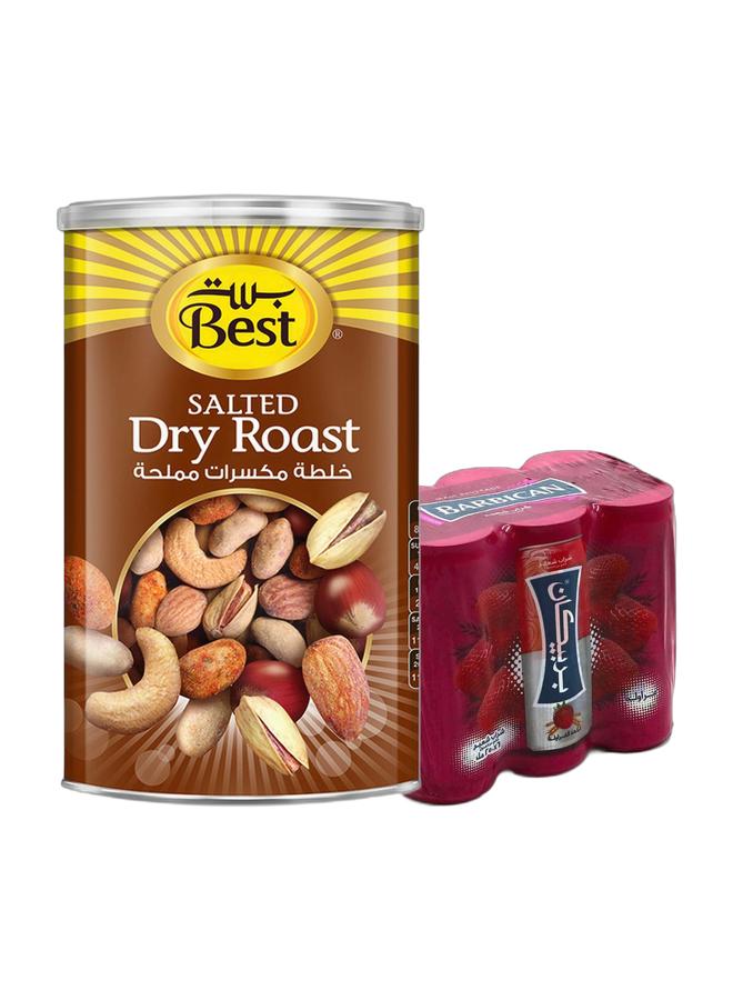 noon Best Dry Roast Mix Nuts 450grams + Barbican Strawberry Flavor Malt Beverage, Can, 250ml × 6 Pack of 6 - Image 1