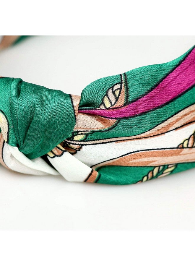 Loquat 4 Pack Boho Fashion Turban Headbands For Women Girls Flower Printed Plastic Head Band Vintage Cross Hair Accessories - Image 2