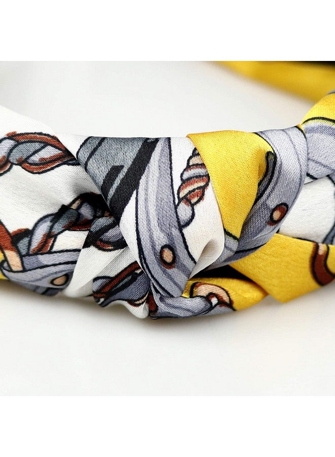 Loquat 4 Pack Boho Fashion Turban Headbands For Women Girls Flower Printed Plastic Head Band Vintage Cross Hair Accessories - Image 3