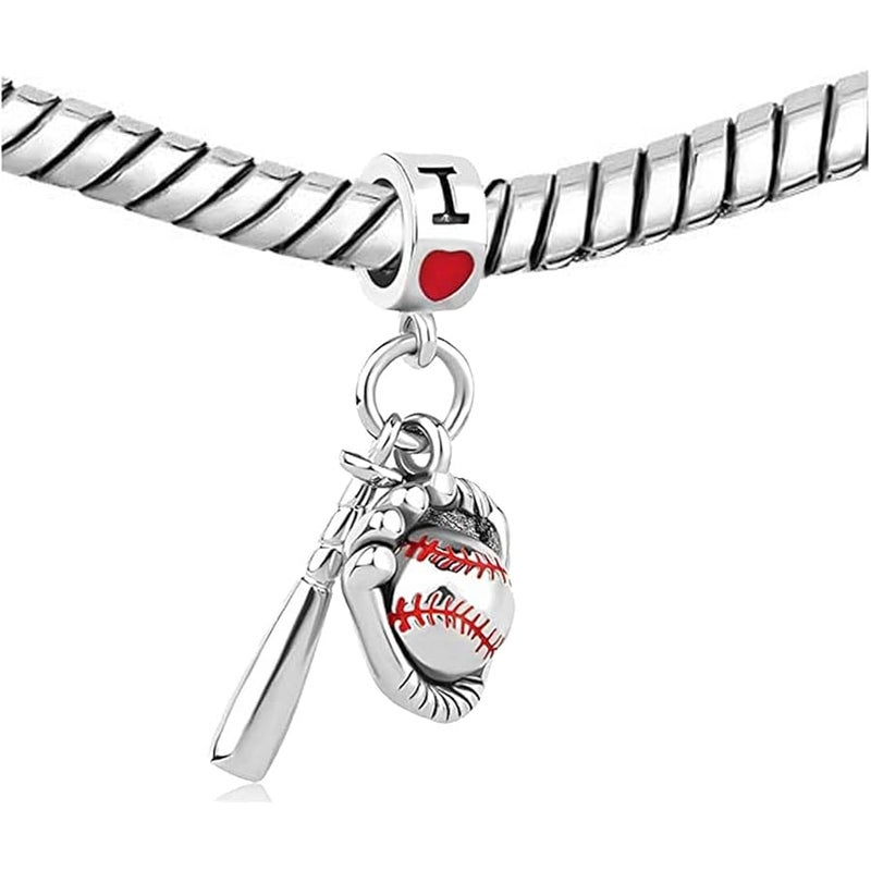 KunBead Love Baseball Bead Charms Compatible with Pandora Bracelets - Image 2