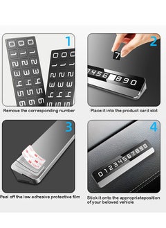 Aideli Temporary Parking Card Phone Number Card, Aluminum Alloy Plate Telephone Number Car Park Stop Sticker Display Automobile Parking Gadgets Accessories  - Image 5
