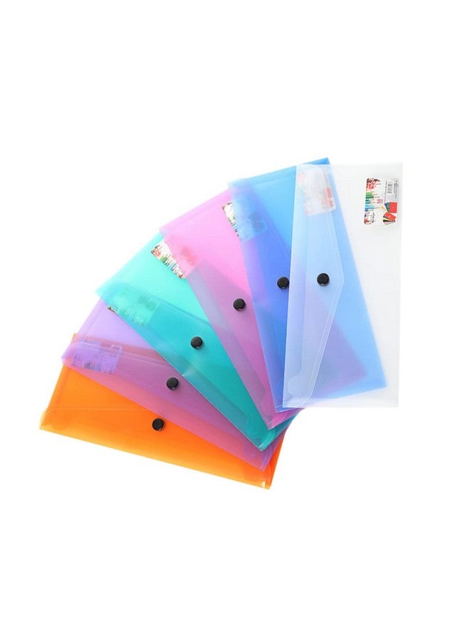 STOBOK 6Pcs Plastic Envelopes Envelopes Bulk Document Envelopes Button Folder Reusable Letter A4 Size Clear Files Folders For Office - Image 1
