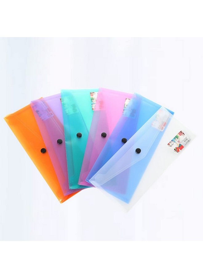 STOBOK 6Pcs Plastic Envelopes Envelopes Bulk Document Envelopes Button Folder Reusable Letter A4 Size Clear Files Folders For Office - Image 3