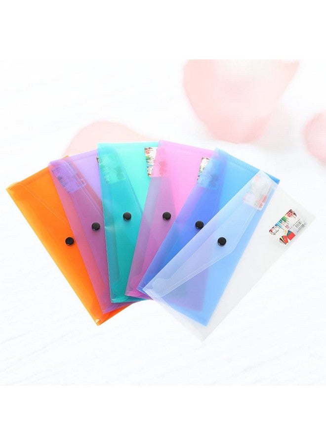 STOBOK 6Pcs Plastic Envelopes Envelopes Bulk Document Envelopes Button Folder Reusable Letter A4 Size Clear Files Folders For Office - Image 5