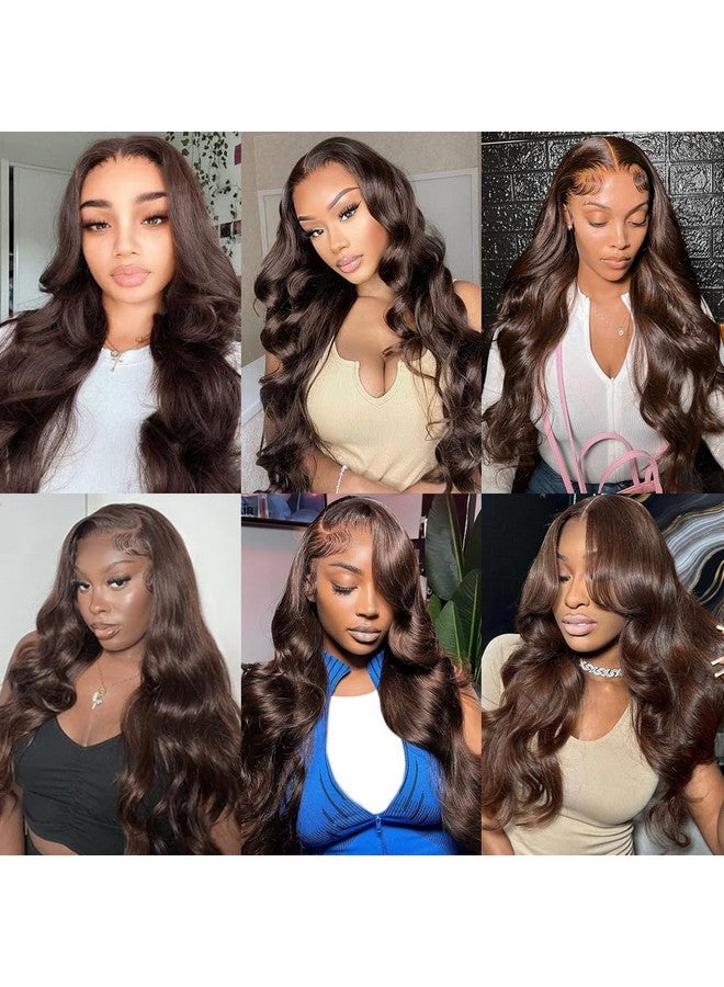 Allrun Brown Body Wave Bundles Human Hair 18 20 22 Inch Brown 10A 100% Unprocessed Brazilian Virgin Hair 3 Bundles Human Hair Weave Bundles Body Wave Remy Hair Extension 4 Color - Image 3