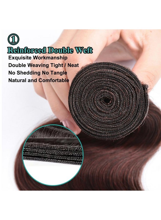 Allrun Brown Body Wave Bundles Human Hair 18 20 22 Inch Brown 10A 100% Unprocessed Brazilian Virgin Hair 3 Bundles Human Hair Weave Bundles Body Wave Remy Hair Extension 4 Color - Image 4