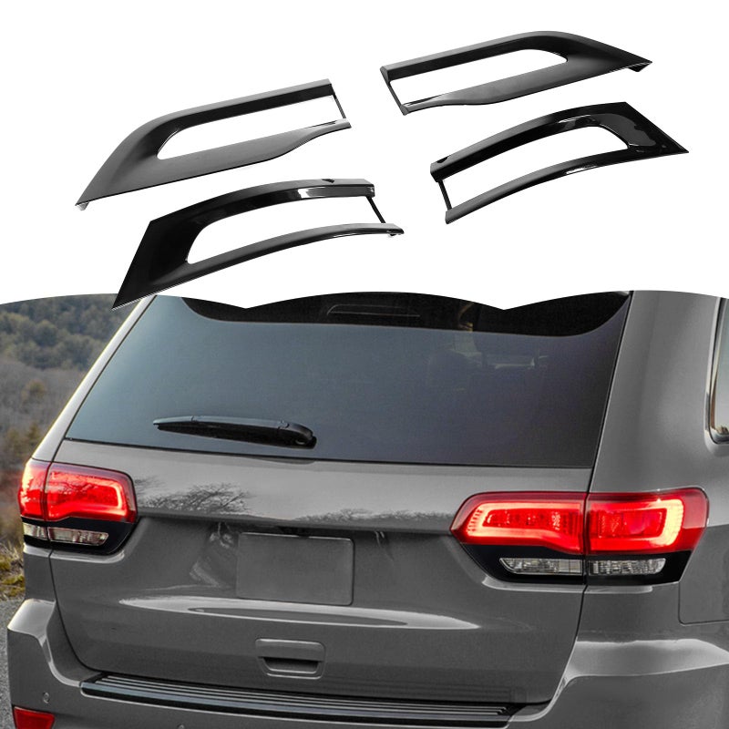 RTTCZ Tail Light Lamp Cover Guard Trim Frame Bezels Decoration Exterior Accessories Compatible with Jeep Grand Cherokee 20142020Black