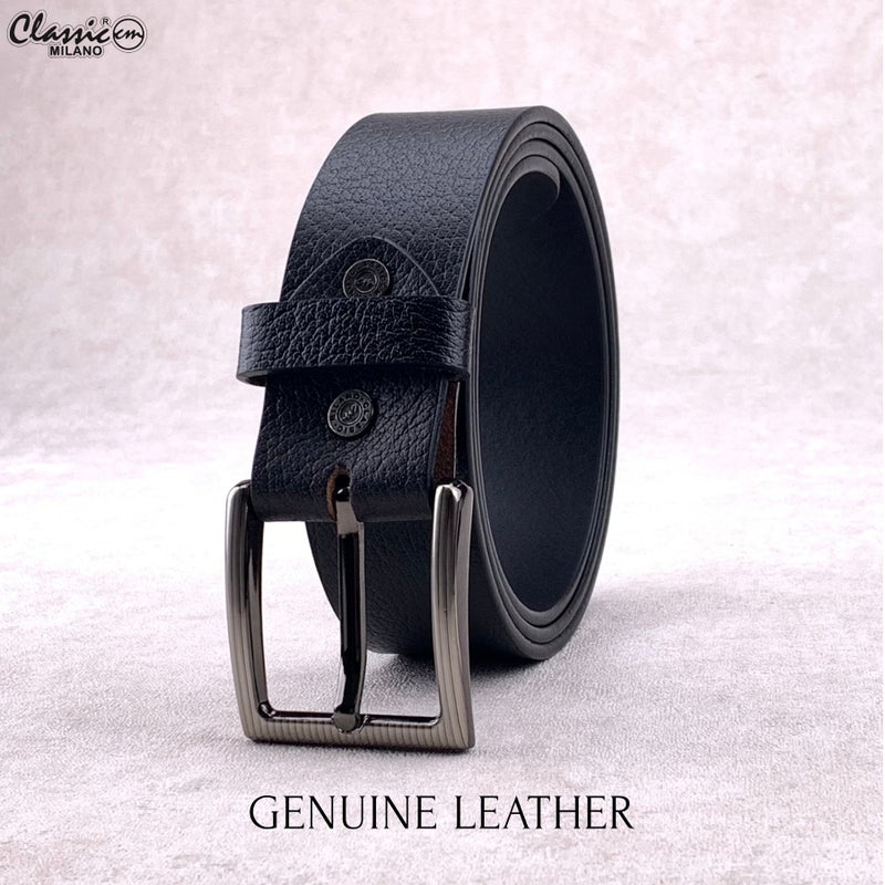 Classic Milano Genuine Leather Belt Men - Semi-Casual Men's Belt & Party Wear Belt, Casual Outfits, Gifts - Black & Brown Men’s Leather Belt for Men - Image 3