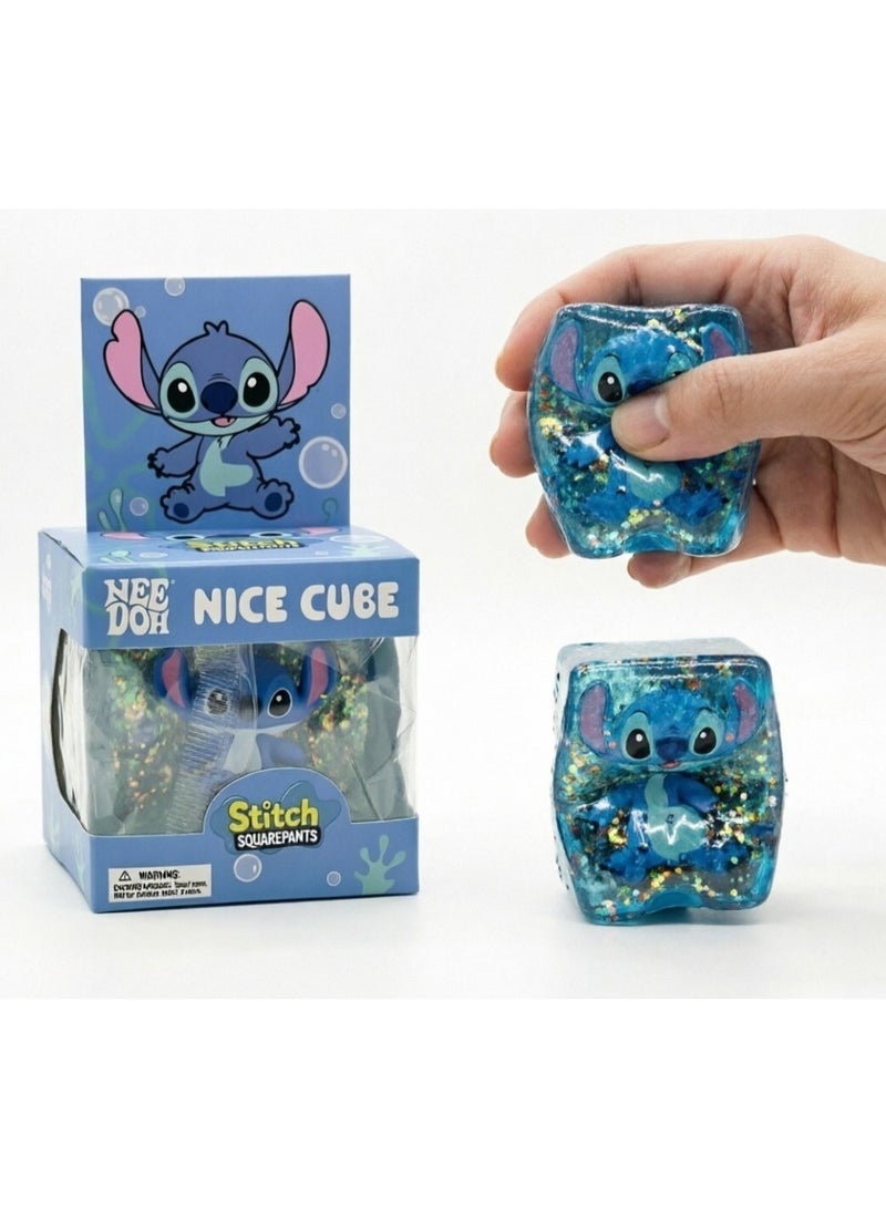 STITCH Nee Doh Stitch Nice Cube Slow-Rising Sensory Squishy Stress Relief Fidget Toy for Kids & Adults | Soft Squeeze Anxiety & Stress Relief | Fun Desk & Travel Toy - Image 1